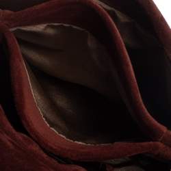 Pre Owned Lanvin Burgundy Suede Mini Sugar Shoulder Bag
