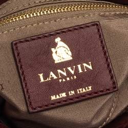 Pre Owned Lanvin Burgundy Suede Mini Sugar Shoulder Bag