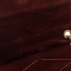 Pre Owned Lanvin Burgundy Suede Mini Sugar Shoulder Bag