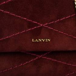 Pre Owned Lanvin Burgundy Suede Mini Sugar Shoulder Bag