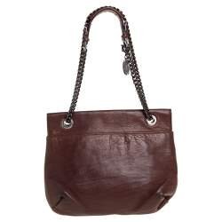 Pre Owned Lanvin Brown Leather Happy Shoulder Bag