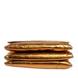 Pre Owned Lanvin Gold Leather Flap Shoulder Bag