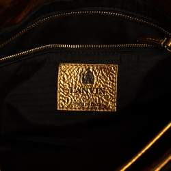 Pre Owned Lanvin Gold Leather Flap Shoulder Bag