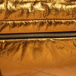 Pre Owned Lanvin Gold Leather Flap Shoulder Bag