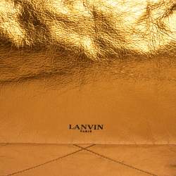 Pre Owned Lanvin Gold Leather Flap Shoulder Bag