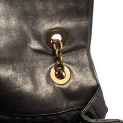 Pre Owned Lanvin Metallic Grey Quilted Leather Happy Shoulder Bag