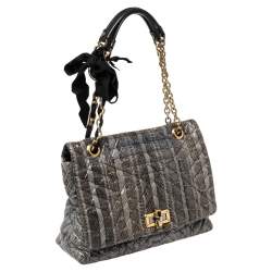 Lanvin Blue Python Happy Shoulder Bag
