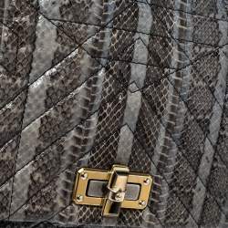 Lanvin Blue Python Happy Shoulder Bag