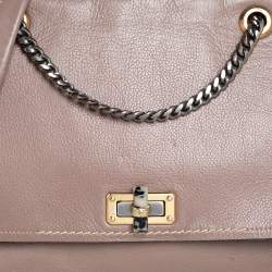 Pre Owned Lanvin Beige Leather Happy Flap Shoulder Bag