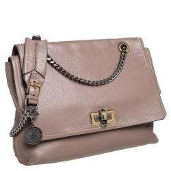 Pre Owned Lanvin Beige Leather Happy Flap Shoulder Bag