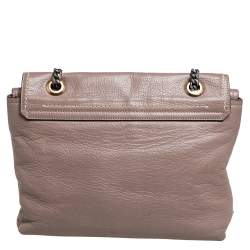 Pre Owned Lanvin Beige Leather Happy Flap Shoulder Bag
