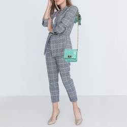 Pre Owned Lanvin Mint Green Quilted Leather Mini Happy Pop Crossbody Bag