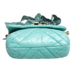 Pre Owned Lanvin Mint Green Quilted Leather Mini Happy Pop Crossbody Bag
