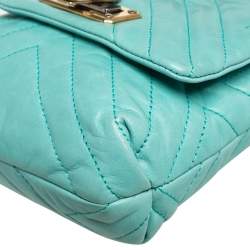 Pre Owned Lanvin Mint Green Quilted Leather Mini Happy Pop Crossbody Bag