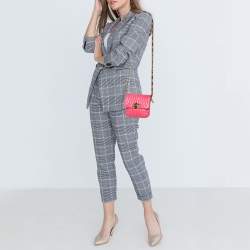 Pre Owned Lanvin Pink Quilted Leather Mini Happy Pop Crossbody Bag