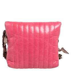 Pre Owned Lanvin Pink Quilted Leather Mini Happy Pop Crossbody Bag
