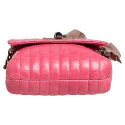 Pre Owned Lanvin Pink Quilted Leather Mini Happy Pop Crossbody Bag