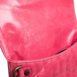 Pre Owned Lanvin Pink Quilted Leather Mini Happy Pop Crossbody Bag
