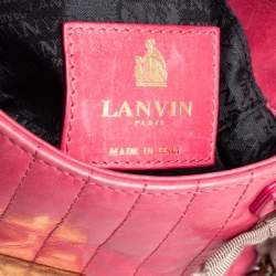Pre Owned Lanvin Pink Quilted Leather Mini Happy Pop Crossbody Bag