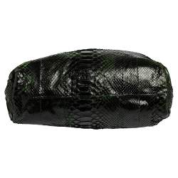 Pre Owned Lanvin Black/Green Python Shoulder Bag