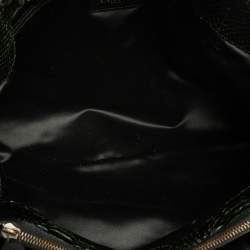 Pre Owned Lanvin Black/Green Python Shoulder Bag