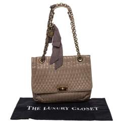 Pre Owned Lanvin Beige Leather Happy Shoulder Bag