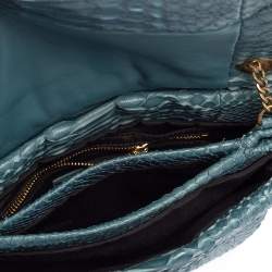 Pre Owned Lanvin Blue Snakeskin Sugar Chain Shoulder Bag