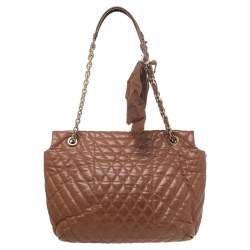 Pre Owned Lanvin Brown Quilted Leather Happy Shoulder Bag