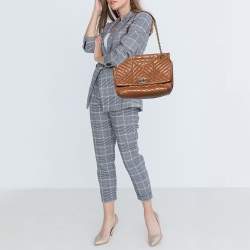 Pre Owned Lanvin Brown Quilted Leather Happy Shoulder Bag