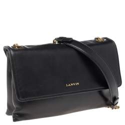 Pre Owned Lanvin Black Leather Sugar Shoulder Bag