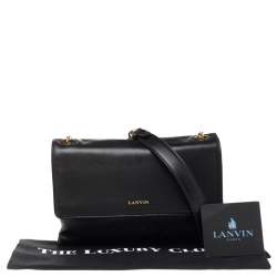 Pre Owned Lanvin Black Leather Sugar Shoulder Bag