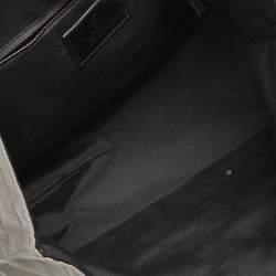 Pre Owned Lanvin Grey/Black Satin and Leather Shopper Tote