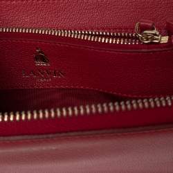 Pre Owned Lanvin Red Leather Zip Around Wallet