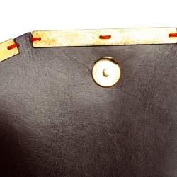 Pre Owned Lanvin Red Lizard Leather Miss Sartorial Wristlet Clutch