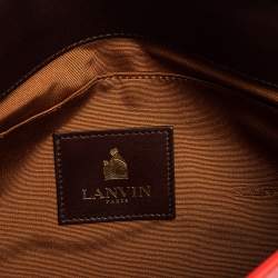 Pre Owned Lanvin Red Lizard Leather Miss Sartorial Wristlet Clutch