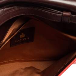 Pre Owned Lanvin Red Lizard Leather Miss Sartorial Wristlet Clutch