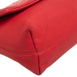 Pre Owned Lanvin Orange Quilted Leather Medium Happy Shoulder Bag