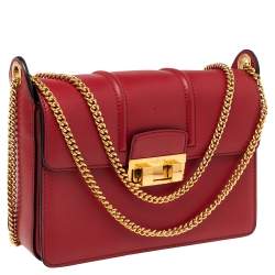 Pre Owned Lanvin Red Leather Jiji Shoulder Bag
