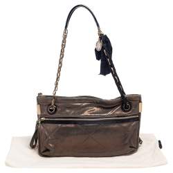 Pre Owned Lanvin Gold Quilted Leather Amalia Shoulder Bag