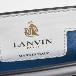 Pre Owned Lanvin White/Black Printed Leather Mini Jiji Shoulder Bag