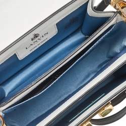 Pre Owned Lanvin White/Black Printed Leather Mini Jiji Shoulder Bag