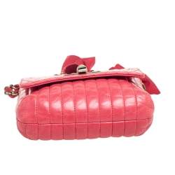 Pre Owned Lanvin Red Quilted Leather Small Pop Crossbody Bag