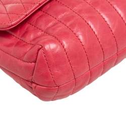 Pre Owned Lanvin Red Quilted Leather Small Pop Crossbody Bag