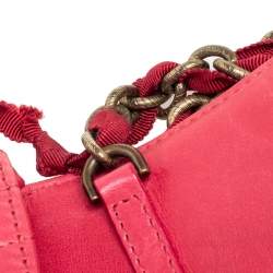 Pre Owned Lanvin Red Quilted Leather Small Pop Crossbody Bag