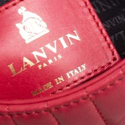 Pre Owned Lanvin Red Quilted Leather Small Pop Crossbody Bag