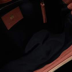 Pre Owned Lanvin Brown Deep Coral/Brown Leather and Python Dear Danae Chain Shoulder Bag