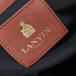 Pre Owned Lanvin Brown Deep Coral/Brown Leather and Python Dear Danae Chain Shoulder Bag