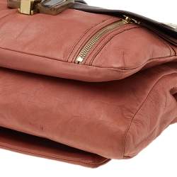 Pre Owned Lanvin Brown Deep Coral/Brown Leather and Python Dear Danae Chain Shoulder Bag