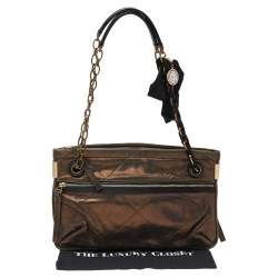 Pre Owned Lanvin Bronze Quilted Leather Amalia Shoulder Bag