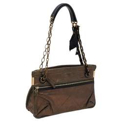 Pre Owned Lanvin Bronze Quilted Leather Amalia Shoulder Bag